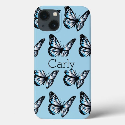 Blauw op blauwe vlinders en meer vlinders Case-Mate iPhone case (Achterkant)