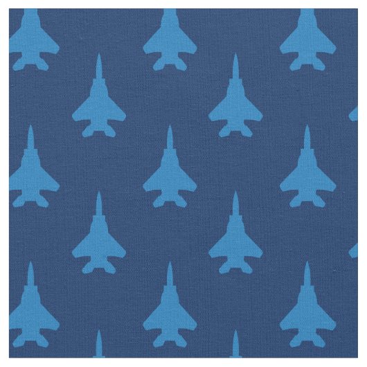 Blauw op Blue Strike Eagle Fighter Jet Pattern Stof (Close Up)
