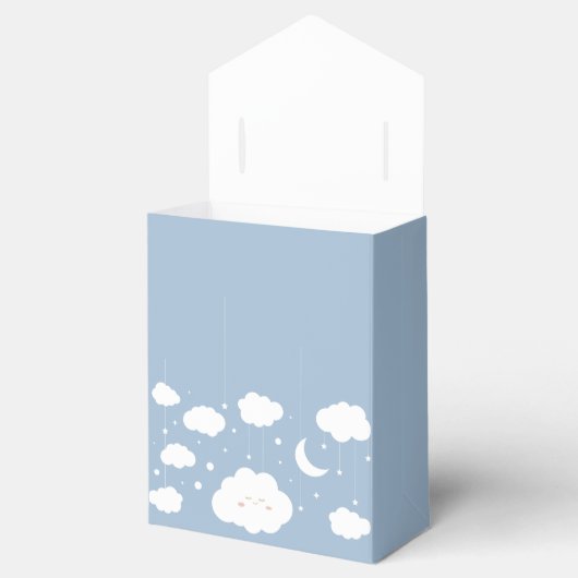Blauw op Cloud 9 Baby shower Bedankdoosjes (Geopend)