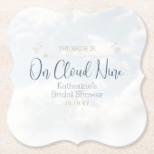Blauw op Cloud Nine Elegant Bruiloftsfeest Kartonnen Onderzetters (Voorkant)