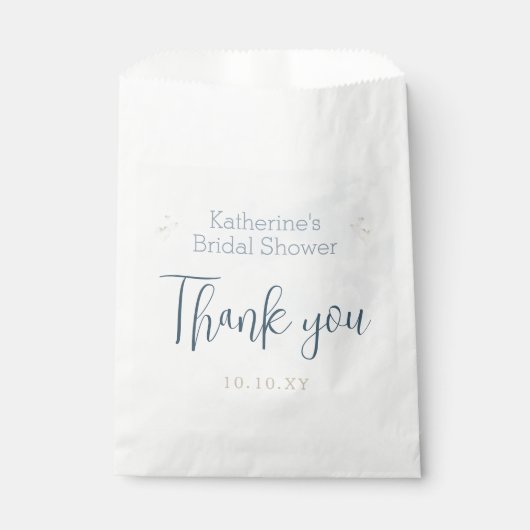 Blauw op Cloud Nine Elegant Vrijgezellenfeest Dank Bedankzakje (Voorkant)