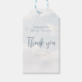 Blauw op Cloud Nine Elegant Vrijgezellenfeest Dank Cadeaulabel (Voorkant)