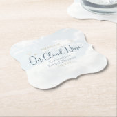 Blauw op Cloud Nine Elegant Vrijgezellenfeest Part Kartonnen Onderzetters (Gekanteld)