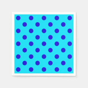 Blauw op Cyaan Polka Dots Patroonontwerp Servet