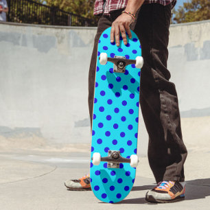 Blauw op cyaan stippen patroonontwerp persoonlijk skateboard