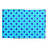 Blauw op cyaan stippenpatroonontwerp kussensloop (Achterkant)