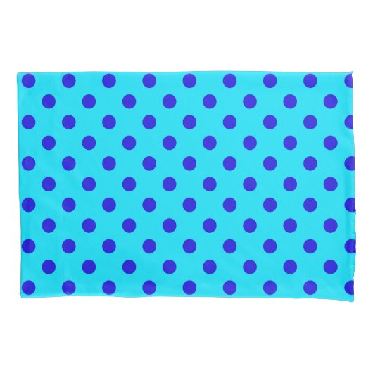 Blauw op cyaan stippenpatroonontwerp kussensloop (Voorkant)