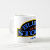 BLAUW op de STOOP-mok met BOTS-teken Koffiemok (Voorkant links)