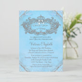 Blauw op een tijd prinses Birthday Kaart (Staand voorkant)