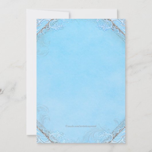 Blauw op een tijd prinses Birthday Kaart (Achterkant)