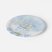 Blauw op een tijd prinses Birthday Papieren Bordje (Gekanteld)