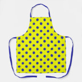 Blauw Op Geel Stippen Patroonontwerp Schort (Voorkant)