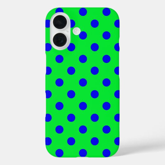 Blauw op groen polka stippen patroonontwerp  Case-Mate iPhone case (Achterkant)