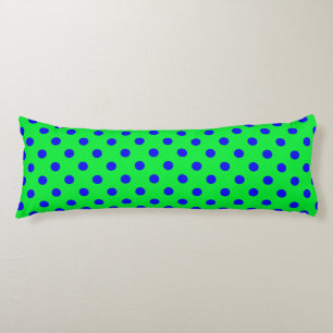 Blauw op groen polka stippen patroonontwerp  lichaamskussen