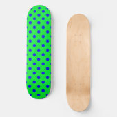 Blauw op groen polka stippen patroonontwerp persoonlijk skateboard (Voorkant)