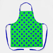 Blauw op groen stippelpatroon ontwerp schort (Voorkant)