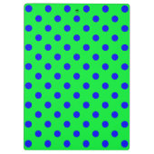 Blauw op groen stippelpatroonontwerp klembord (Achterkant)