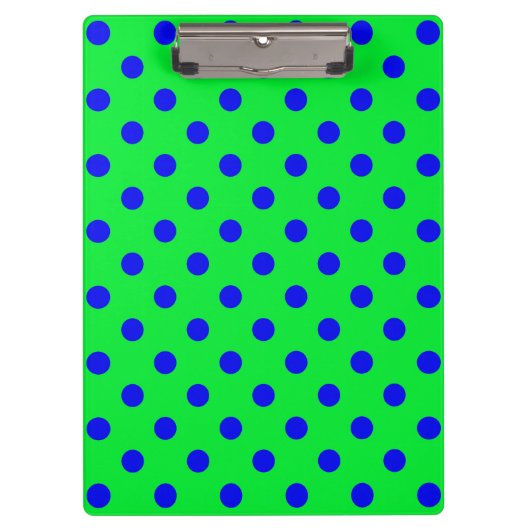 Blauw op groen stippelpatroonontwerp klembord (Voorkant)
