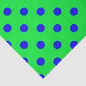 Blauw Op Groen Stippen Patroonontwerp  Tissuepapier (Detail)