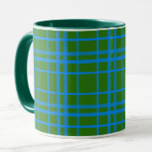 Blauw op groen Tartan Plaid Pattern Design Mok