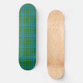 Blauw op groen Tartan Plaid Pattern Design Persoonlijk Skateboard (Voorkant)