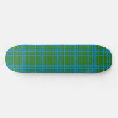 Blauw op groen Tartan Plaid Pattern Design Persoonlijk Skateboard (Horizontaal)