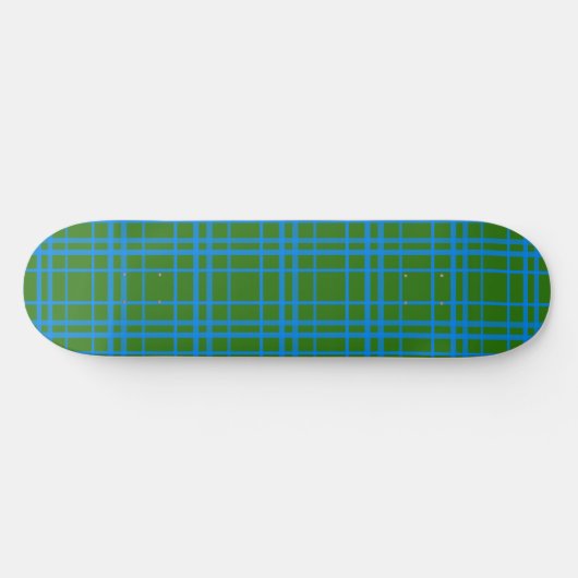 Blauw op groen Tartan Plaid Pattern Design Persoonlijk Skateboard (Horizontaal)