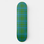 Blauw op groen Tartan Plaid Pattern Design Persoonlijk Skateboard (Voorkant)