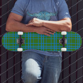 Blauw op groen Tartan Plaid Pattern Design Persoonlijk Skateboard