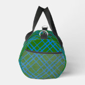 Blauw op groen Tartan Plaid Pattern Design Plunjezak (Rechts)