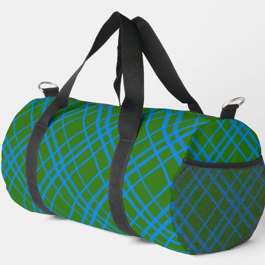 Blauw op groen Tartan Plaid Pattern Design Plunjezak