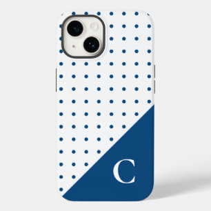 Blauw op het Monogram van het Witte Patroonpatroon Case-Mate iPhone 14 Hoesje