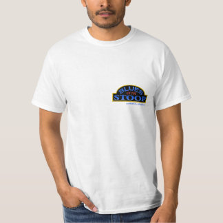 BLAUW op het T-shirt met witte waarde