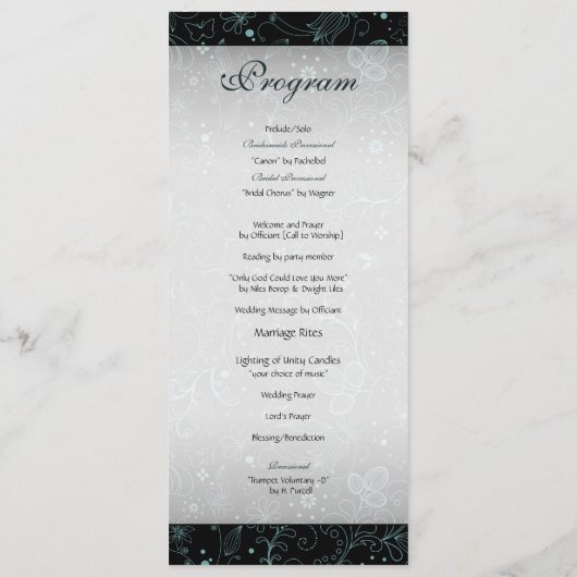 Blauw op het Zwarte BloemenProgramma van de Grens Programmakaart (Achterkant)