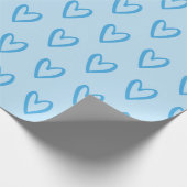 Blauw op lichtblauw handgetekend papier voor het o (Hoek)