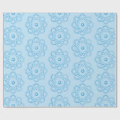 Blauw op lichtblauwe Atom symbolen Cadeaupapier (Vlak)