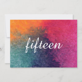 Blauw op Paarse Aquarel - Tafel Nummers Kaart