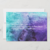 Blauw op Paarse Aquarel - Tafel Nummers Kaart (Achterkant)