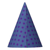 Blauw op Paarse Stip Feesthoed Feesthoedjes (Achterkant)