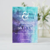 Blauw op Paarse Waterverf - 3x5 Weddenschap Kaart (Staand voorkant)