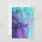 Blauw op Paarse Waterverf - 3x5 Weddenschap Kaart (Achterkant)