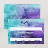 Blauw op Paarse Waterverf - RSVP (Voorkant / Achterkant)