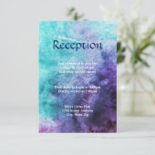 Blauw op Paarse Waterverf - Uitnodiging tot ontvan (Staand voorkant)