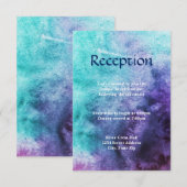 Blauw op Paarse Waterverf - Uitnodiging tot ontvan (Voorkant / Achterkant)