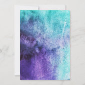 Blauw op Paarse Waterverf - Weddenschap Kaart (Achterkant)