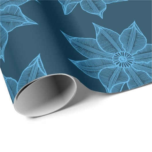 Blauw op Pruisblauw-schetsenbakker Cadeaupapier (Rol Hoek)