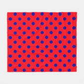 Blauw op rode stippen Patroonontwerp Fleece Deken (Voorkant (Horizontaal))