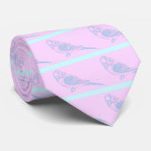 Blauw op roze boegtekening stropdas (Opgerold)