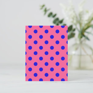 Blauw op Roze Stippen Patroonontwerp Briefkaart