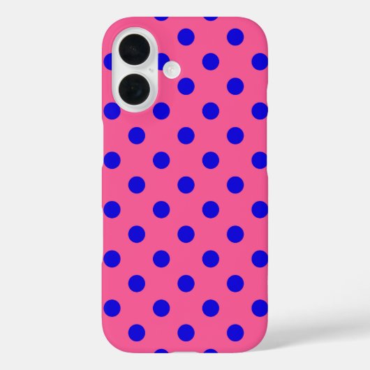 Blauw op roze stippen Patroonontwerp Case-Mate iPhone Case (Achterkant)